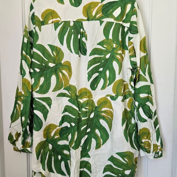 Farm Rio Monstera Leaf Collared Romper - Picture 3 of 6